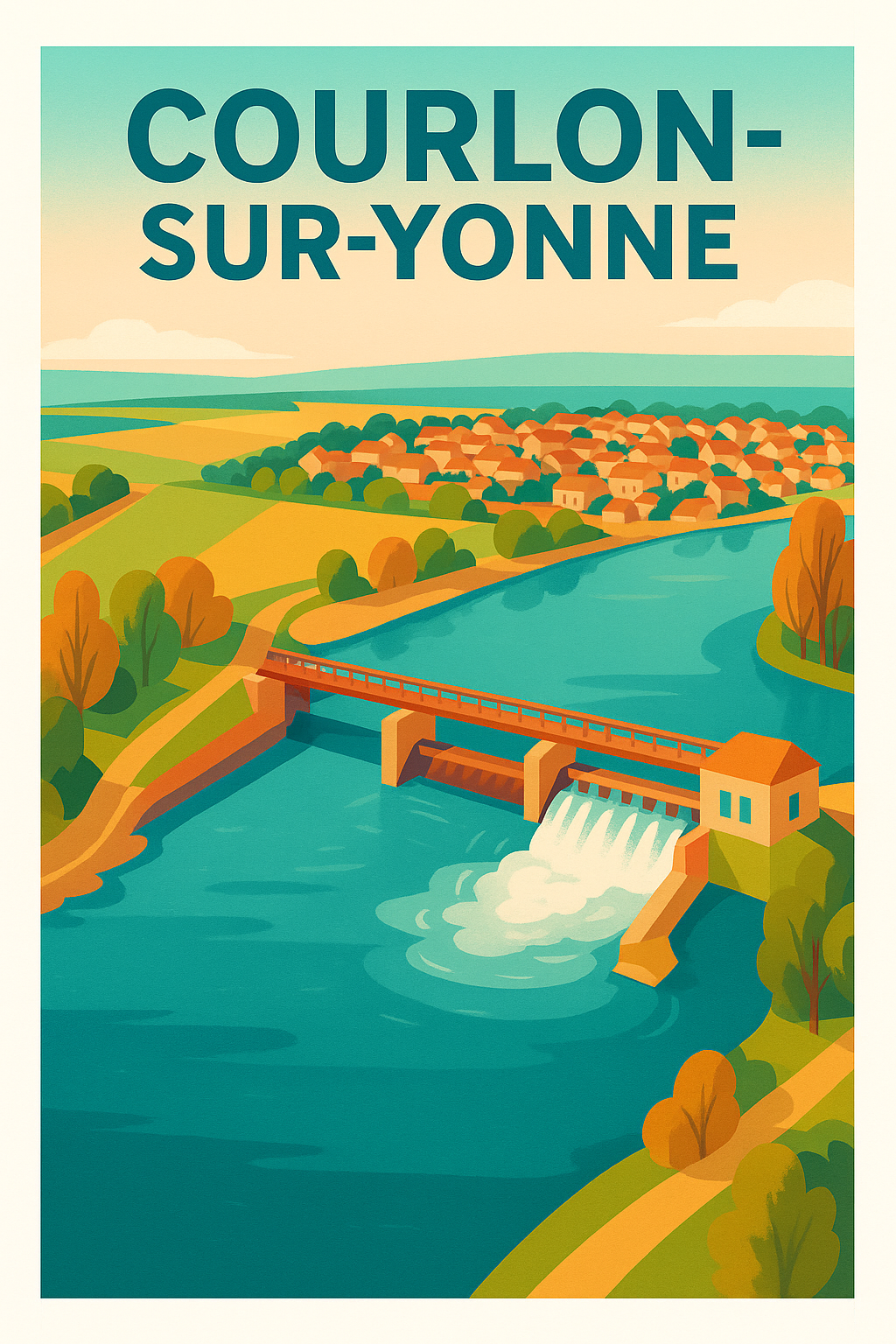 Affiche de Courlon-sur-Yonne - Harmonie Bucolique au Fil de l'Eau