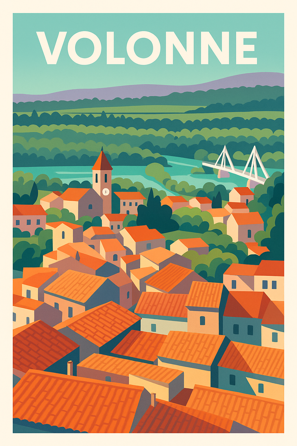 Affiche de Volonne - Charme et authenticité provençale à fleur de ciel