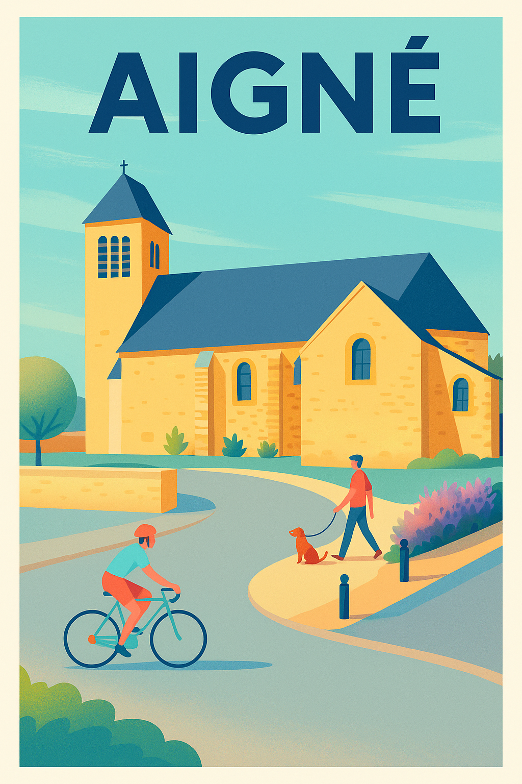 Affiche de Aigné - Charme paisible et douceur de vivre