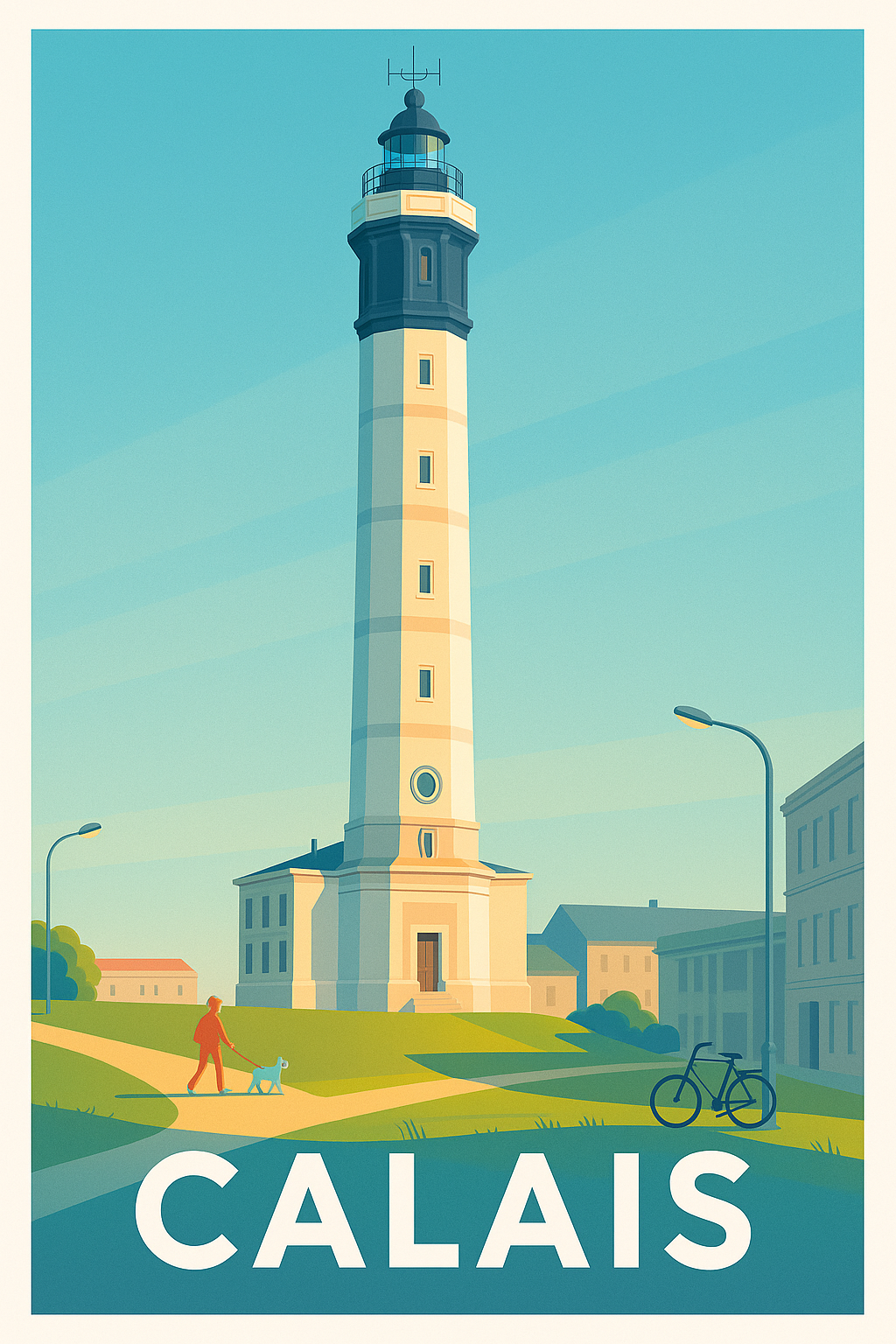 Affiche Calais - Le phare emblématique et son charme paisible