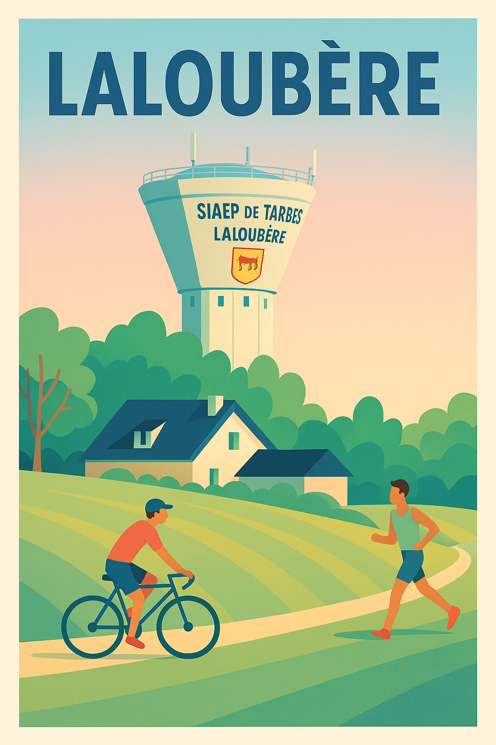 Affiche de Laloubère - L'élégance tranquille de la campagne pyrénéenne