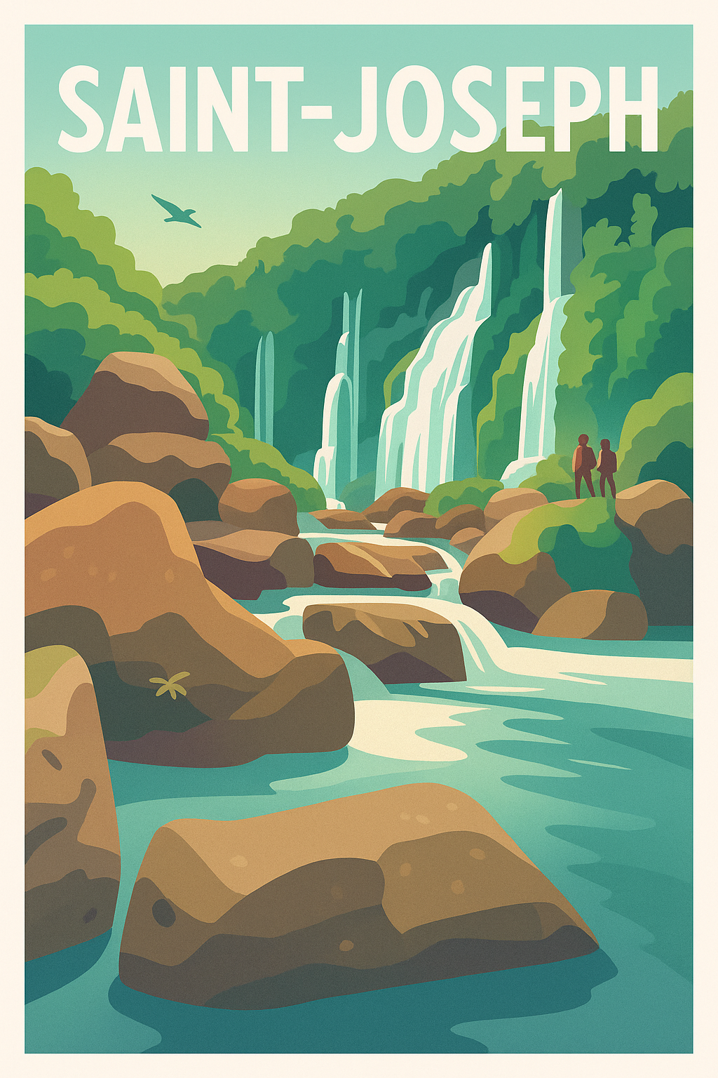 Affiche Saint-Joseph — Évasion nature et cascades apaisantes · poster d'art de Saint-Joseph