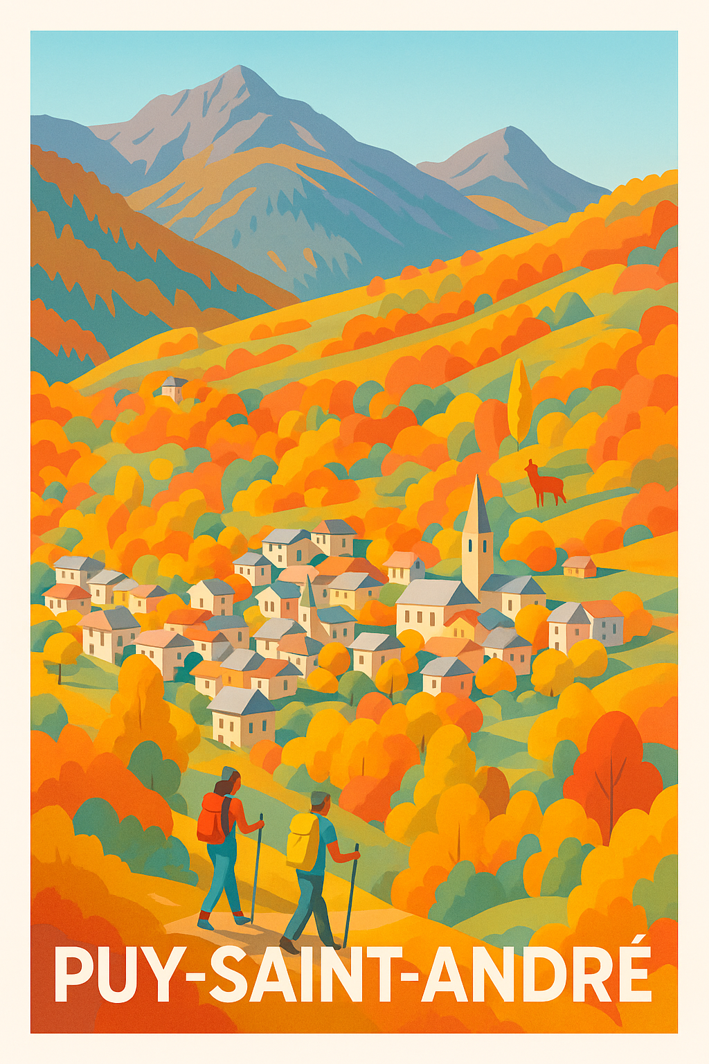 Affiche Puy-Saint-André — Escapade automnale en montagne · poster d'art de Puy-Saint-André