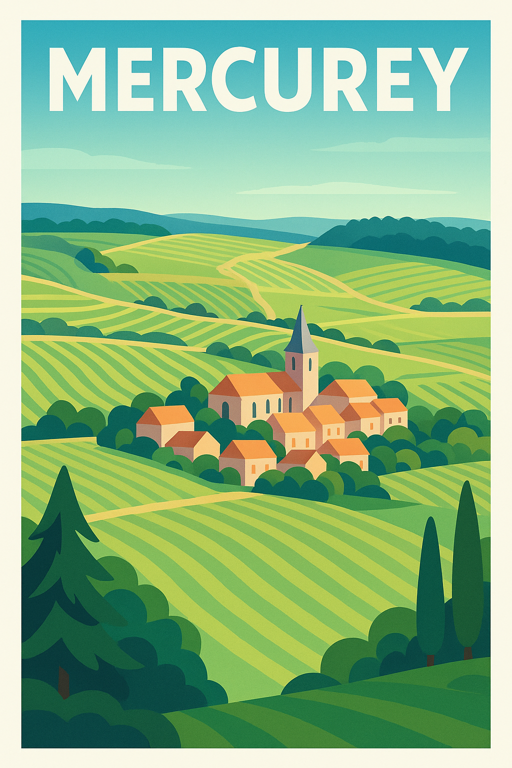 Affiche de Mercurey - Charme bucolique au cœur des vignobles