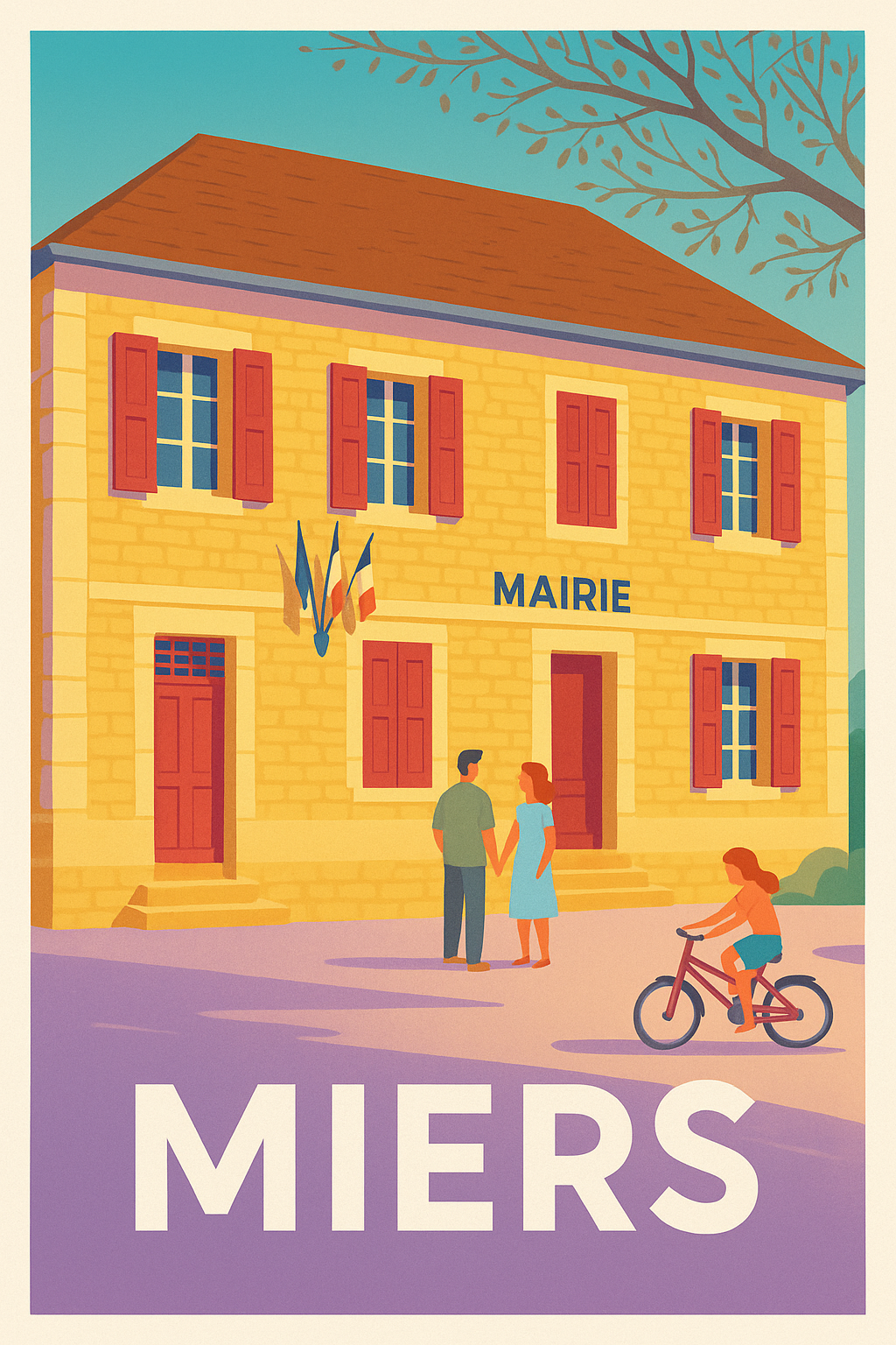 Affiche Miers — Douceur de vie au cœur du village · poster d'art de Miers