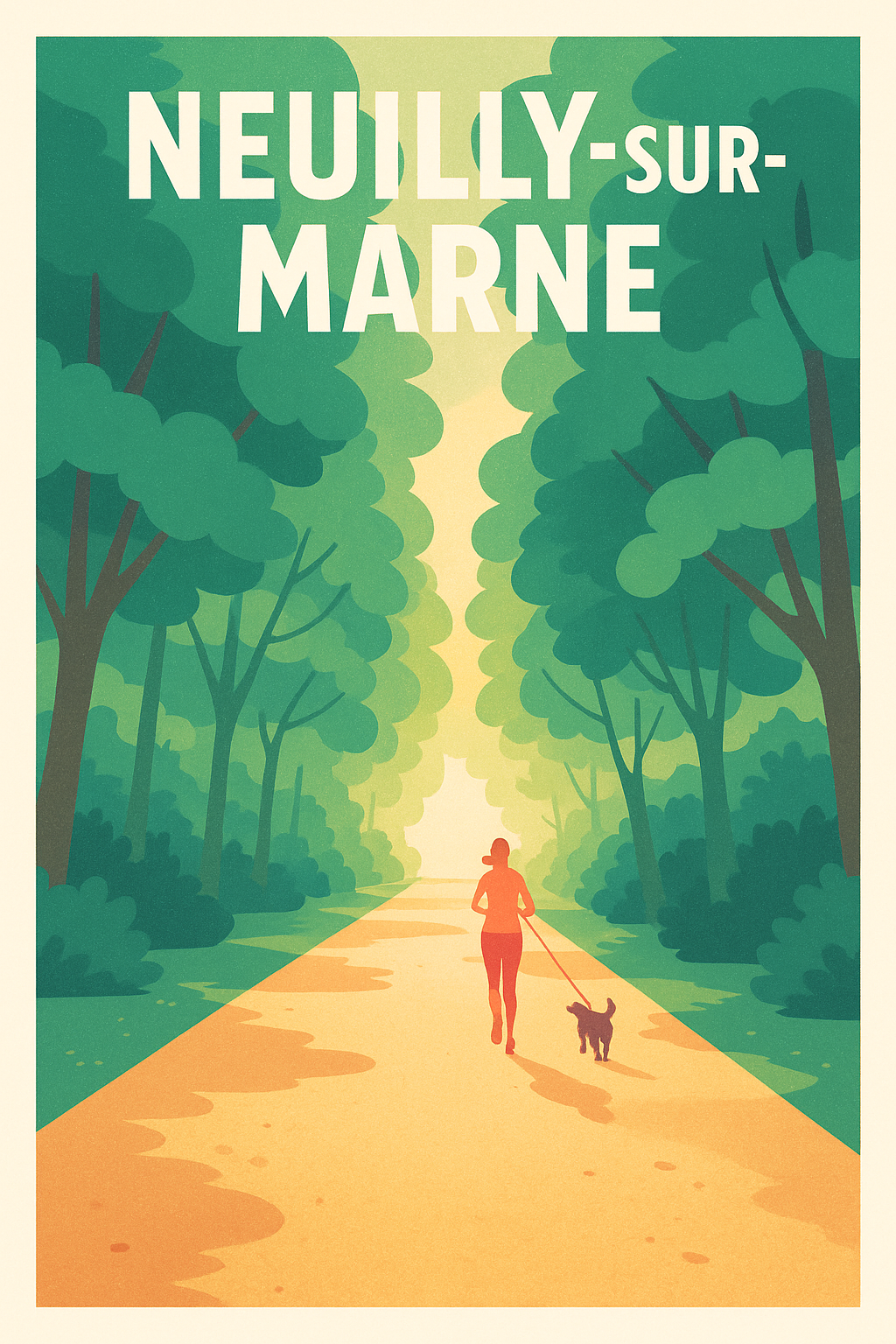 Affiche Neuilly-sur-Marne — Balade en pleine nature urbaine · poster d'art de Neuilly-sur-Marne