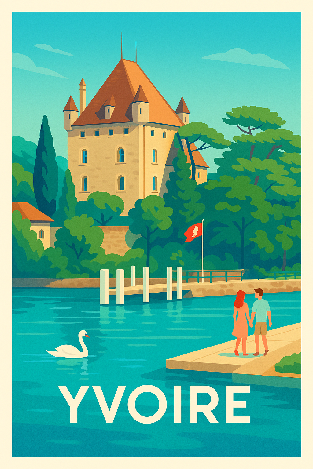 Affiche Yvoire — Charme et sérénité au bord de l'eau · poster d'art de Yvoire