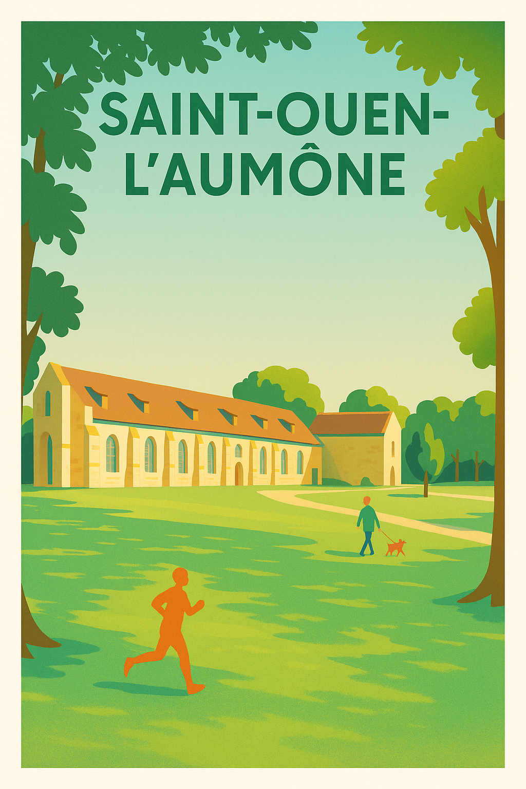 Affiche Saint-Ouen-l'Aumône — Escapade nature et patrimoine · poster d'art de Saint-Ouen-l'Aumône