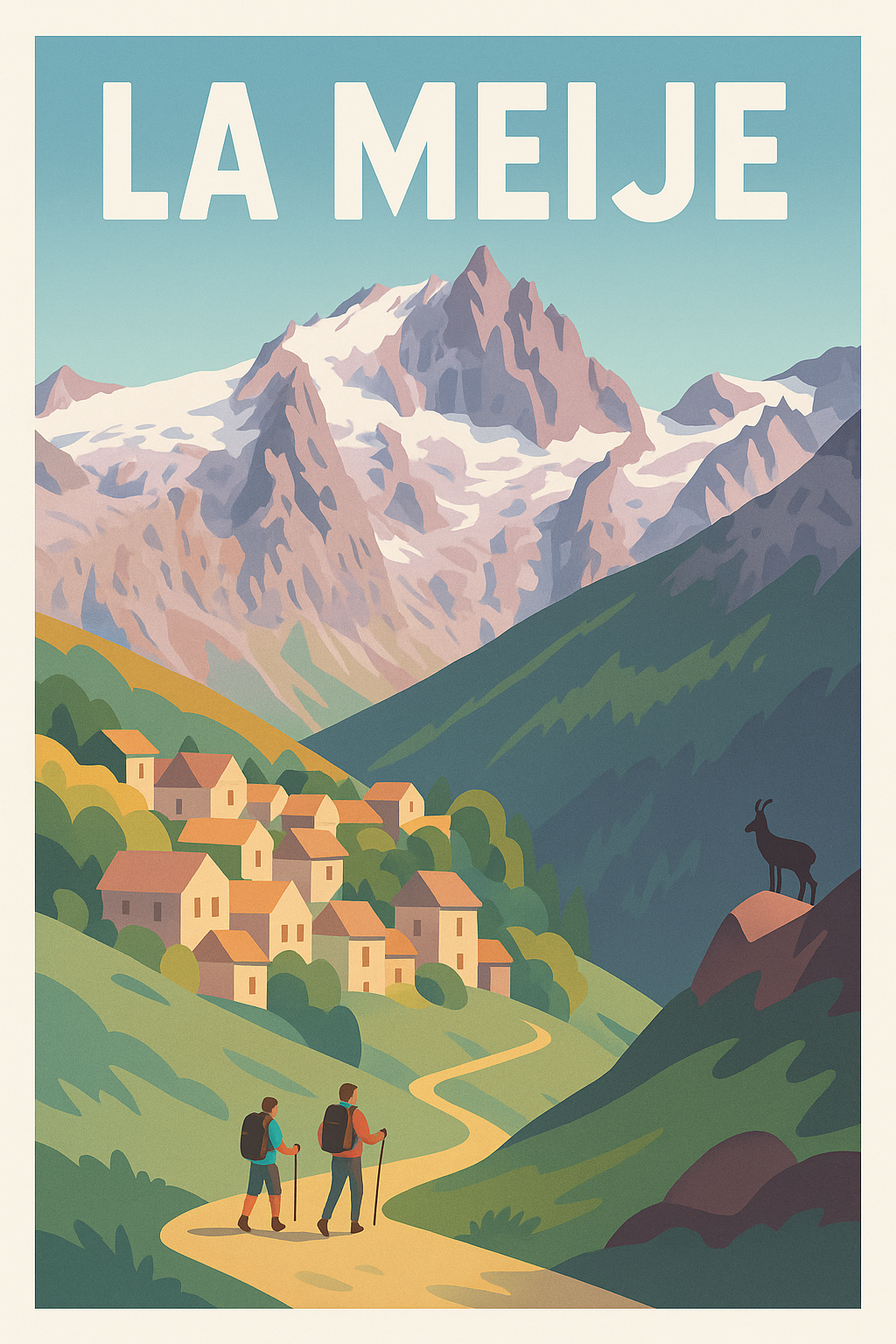 Affiche La Meije — Évasion et randonnée en montagne · poster d'art de La Meije