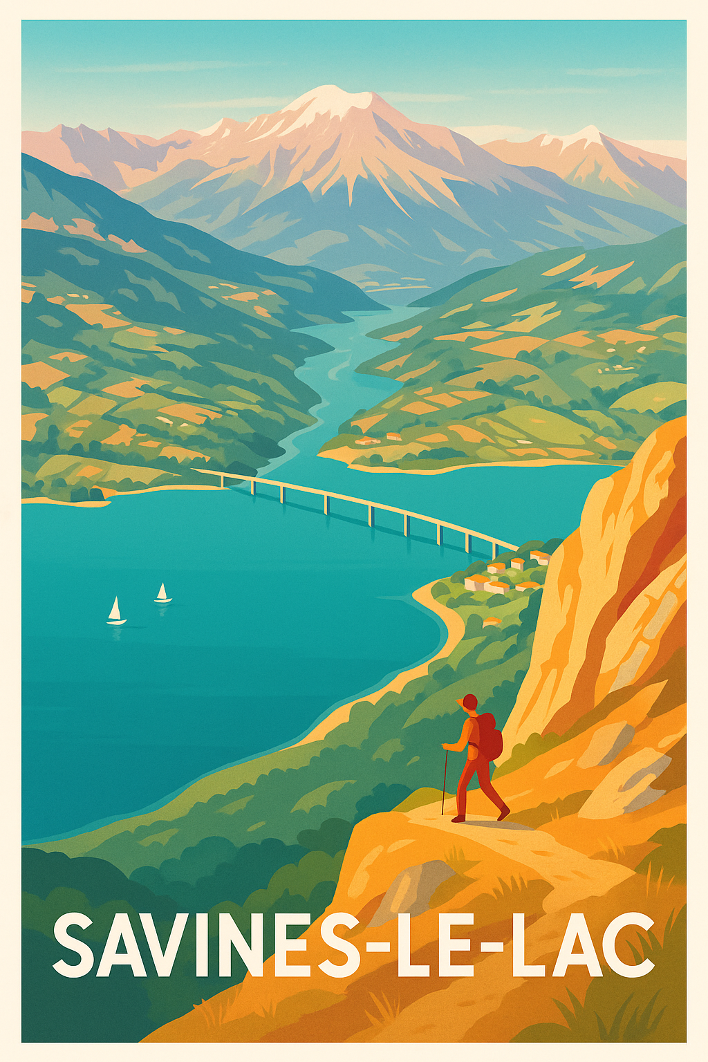 Affiche Savines-le-Lac — Évasion et panoramas alpins · poster d'art de Savines-le-Lac