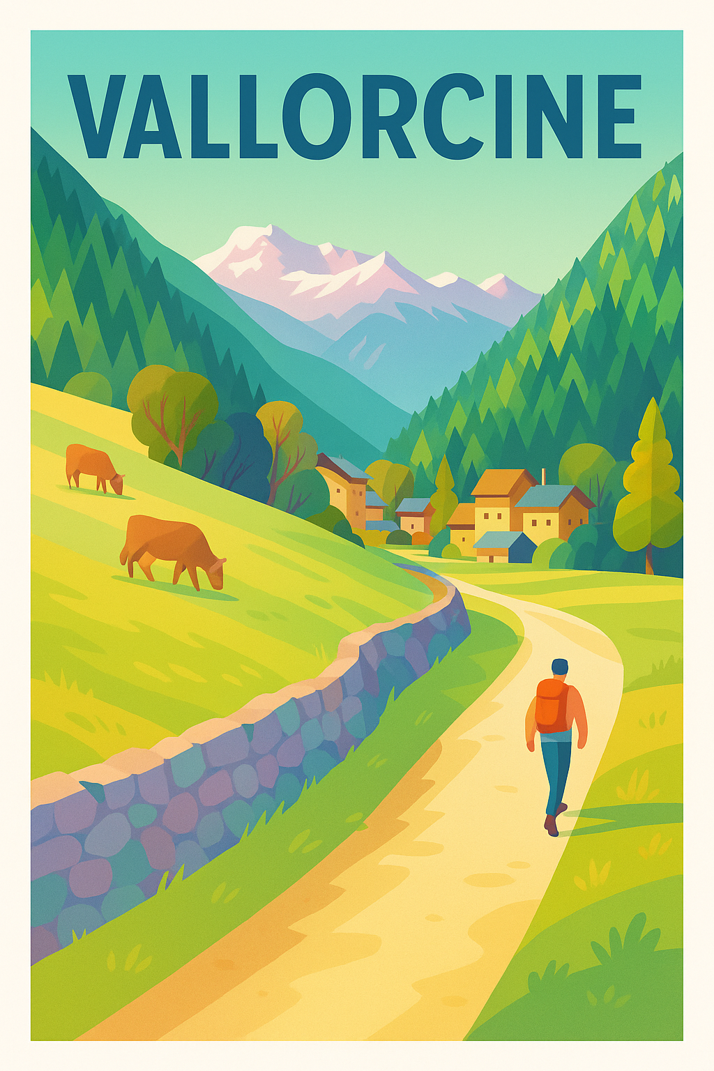 Affiche Vallorcine — Évasion bucolique en montagne · poster d'art de Vallorcine