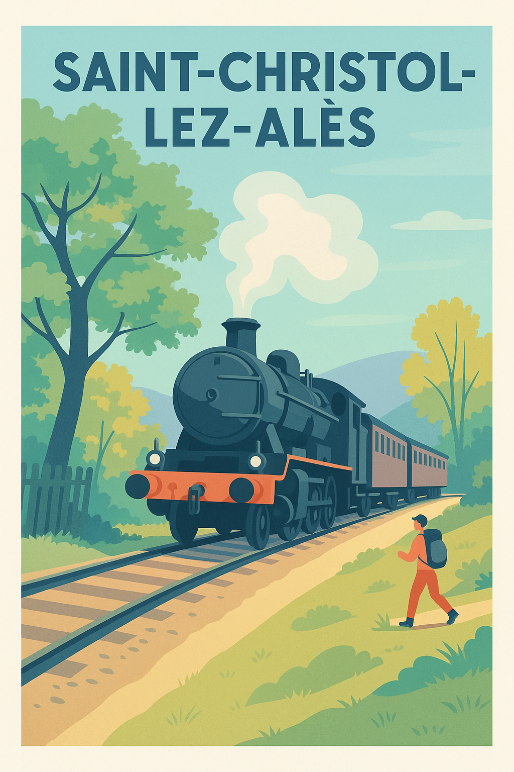 Affiche de Saint-Christol-lez-Alès - L'évasion en vapeur vintage