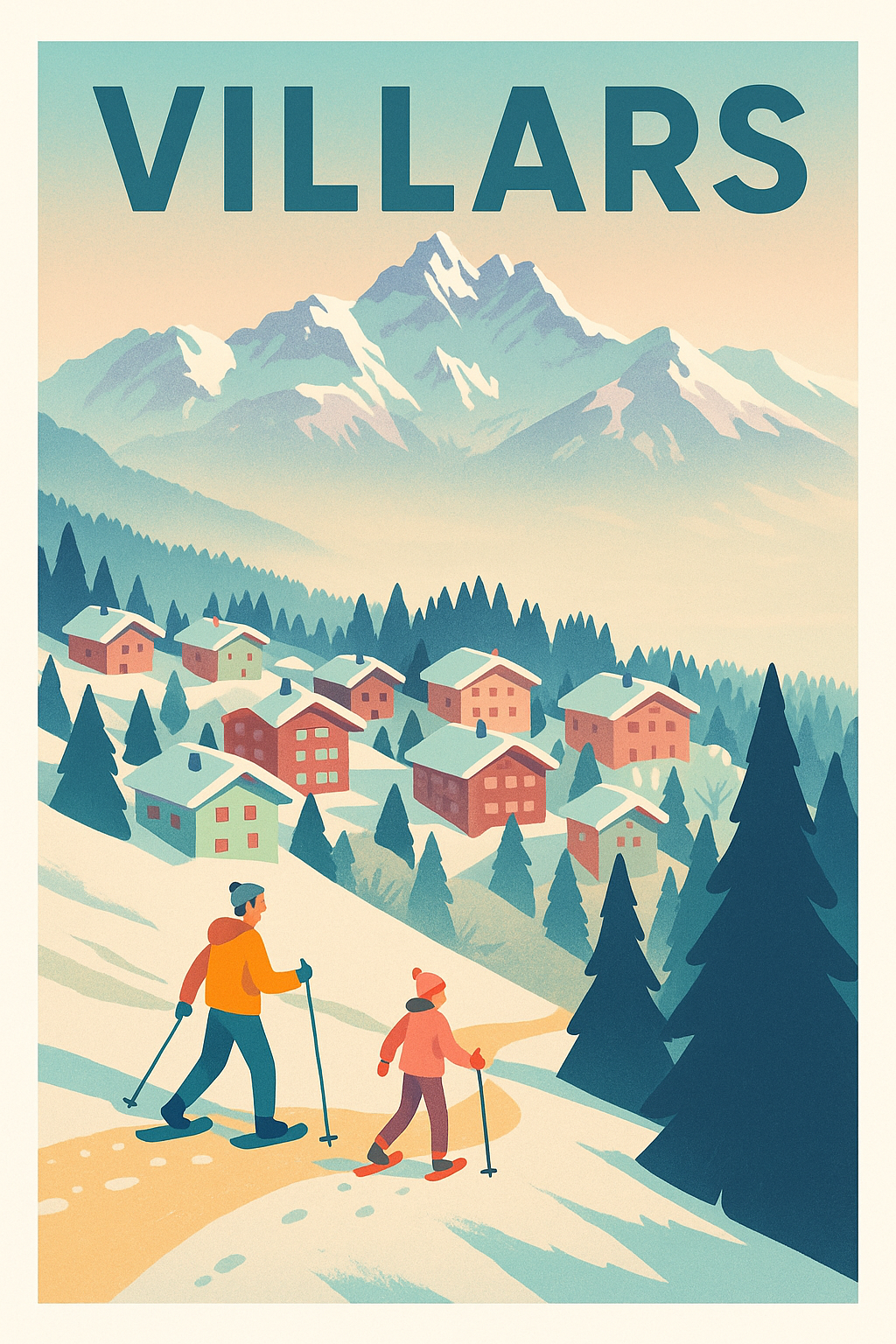 Affiche de Villars - Escapade hivernale en montagne