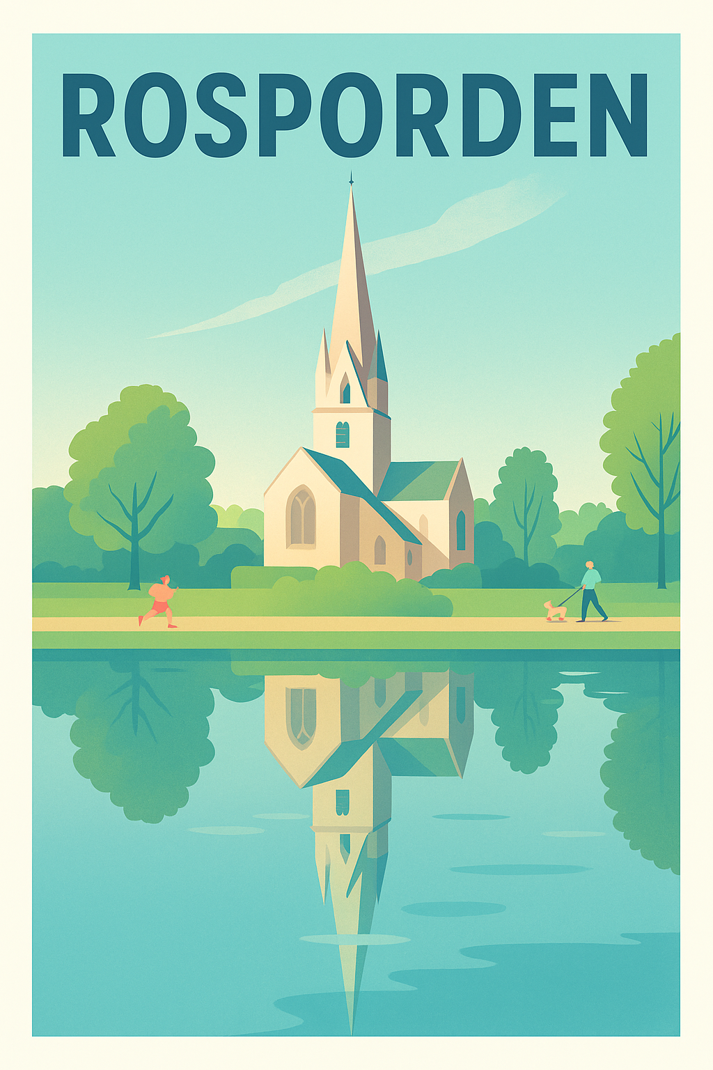 Affiche de Rosporden - Une scène paisible au bord de l'eau