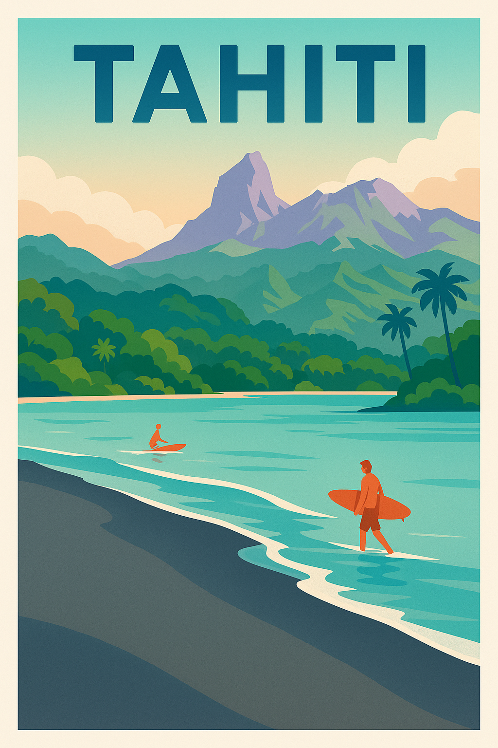 Affiche de Tahiti - L'appel des vagues polynésiennes