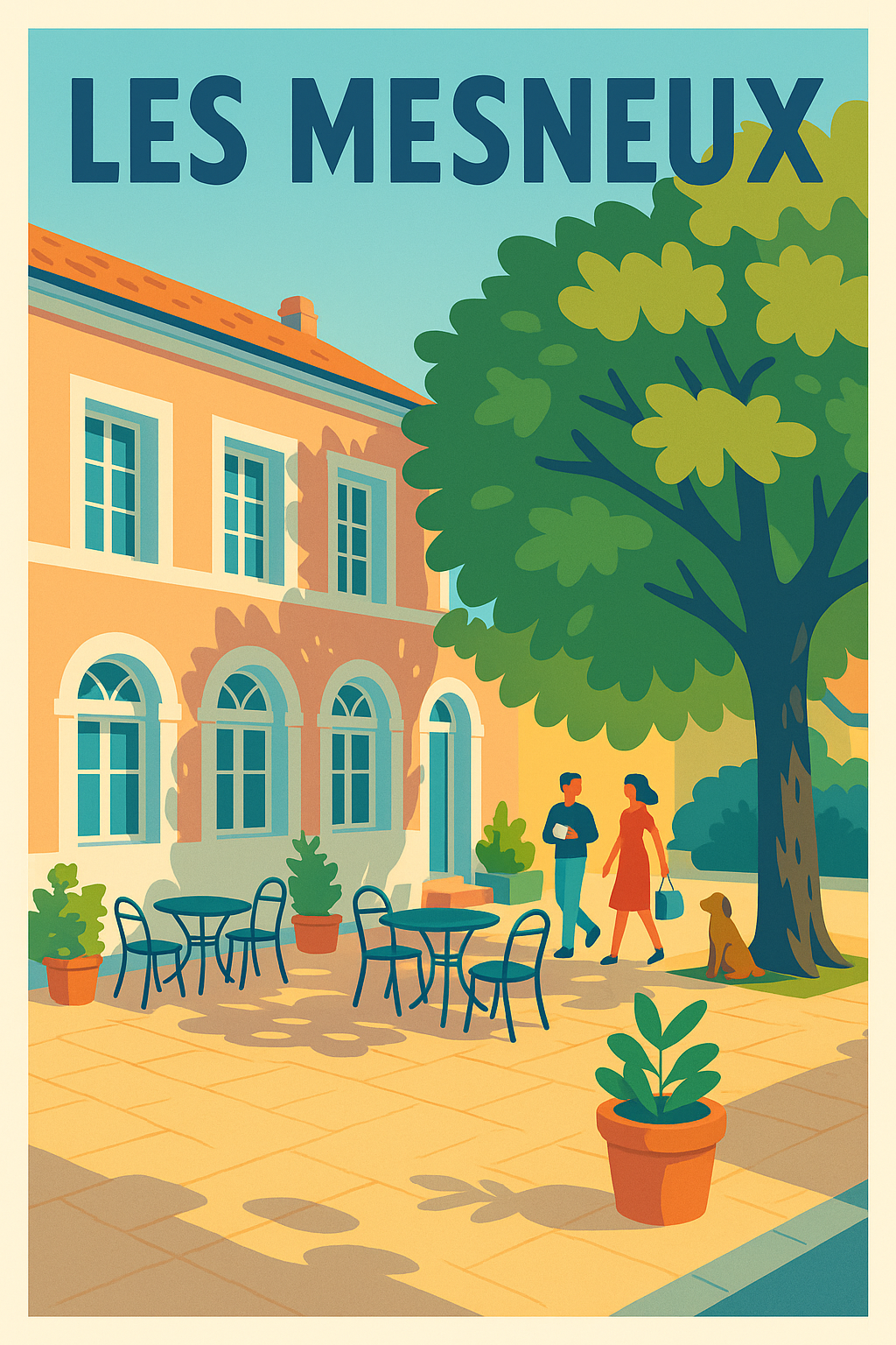 Affiche de Les Mesneux - Charme paisible et convivialité sous le soleil