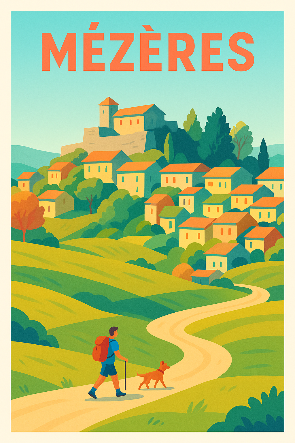 Affiche Mézères — Évasion nature et village pittoresque · poster d'art de Mézères