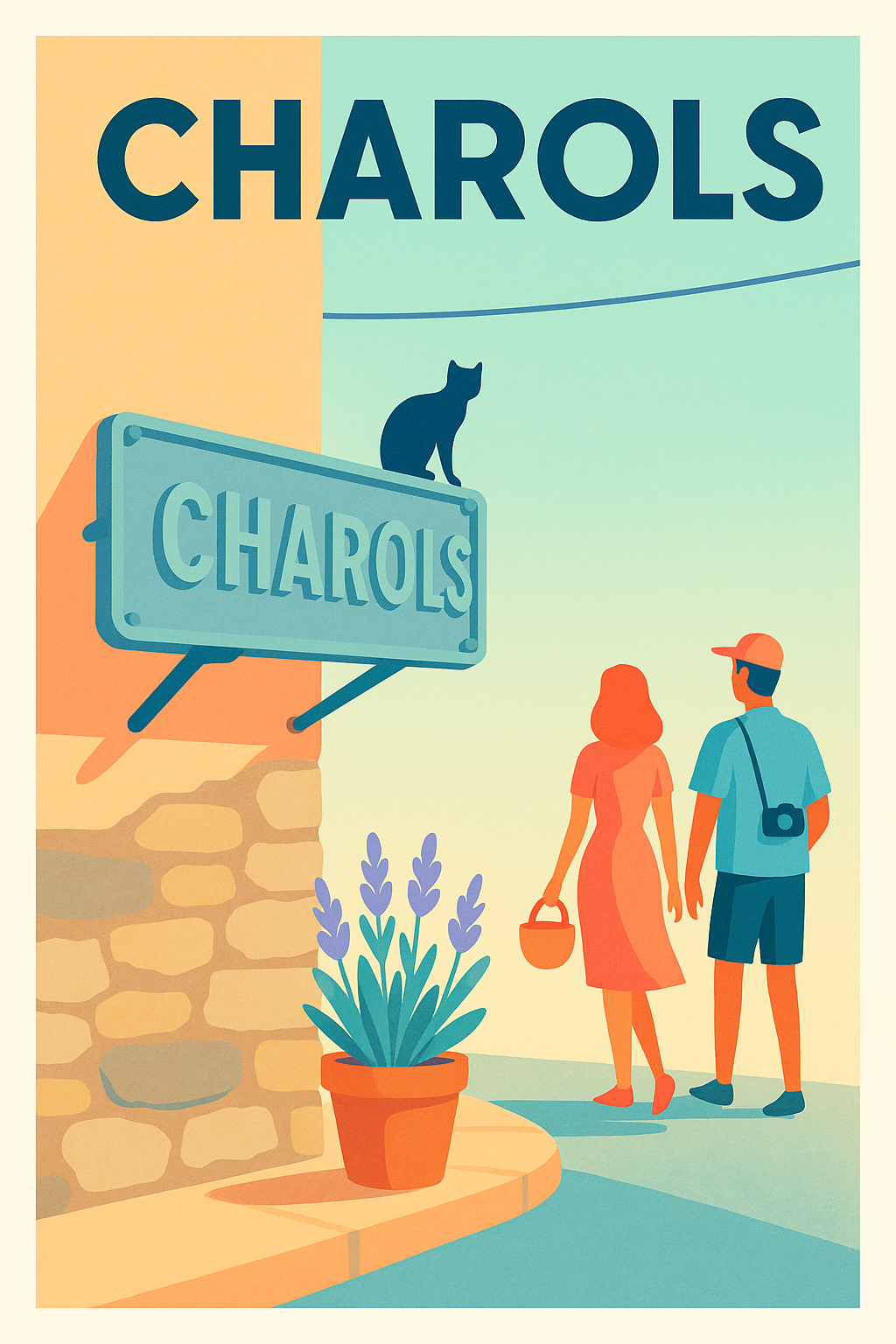 Affiche de Charols - Promenade sous le soleil provençal