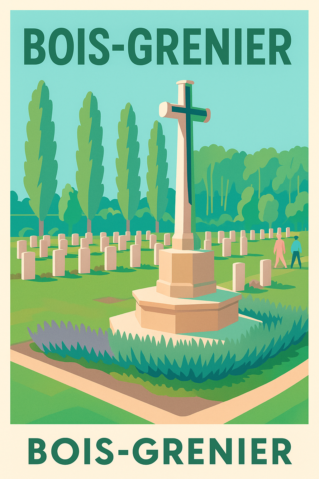 Affiche de Bois-Grenier - Hommage et Sérénité au Cimetière Militaire