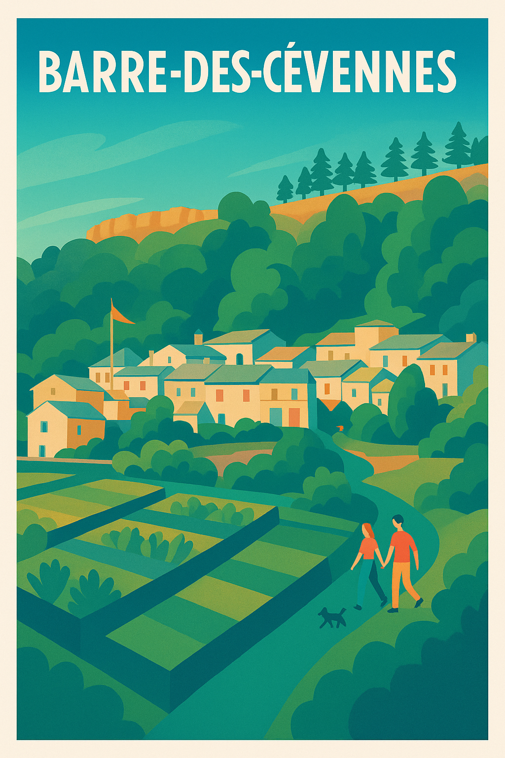Affiche Barre-des-Cévennes — Immersion bucolique au cœur des Cévennes · poster d'art de Barre-des-Cévennes