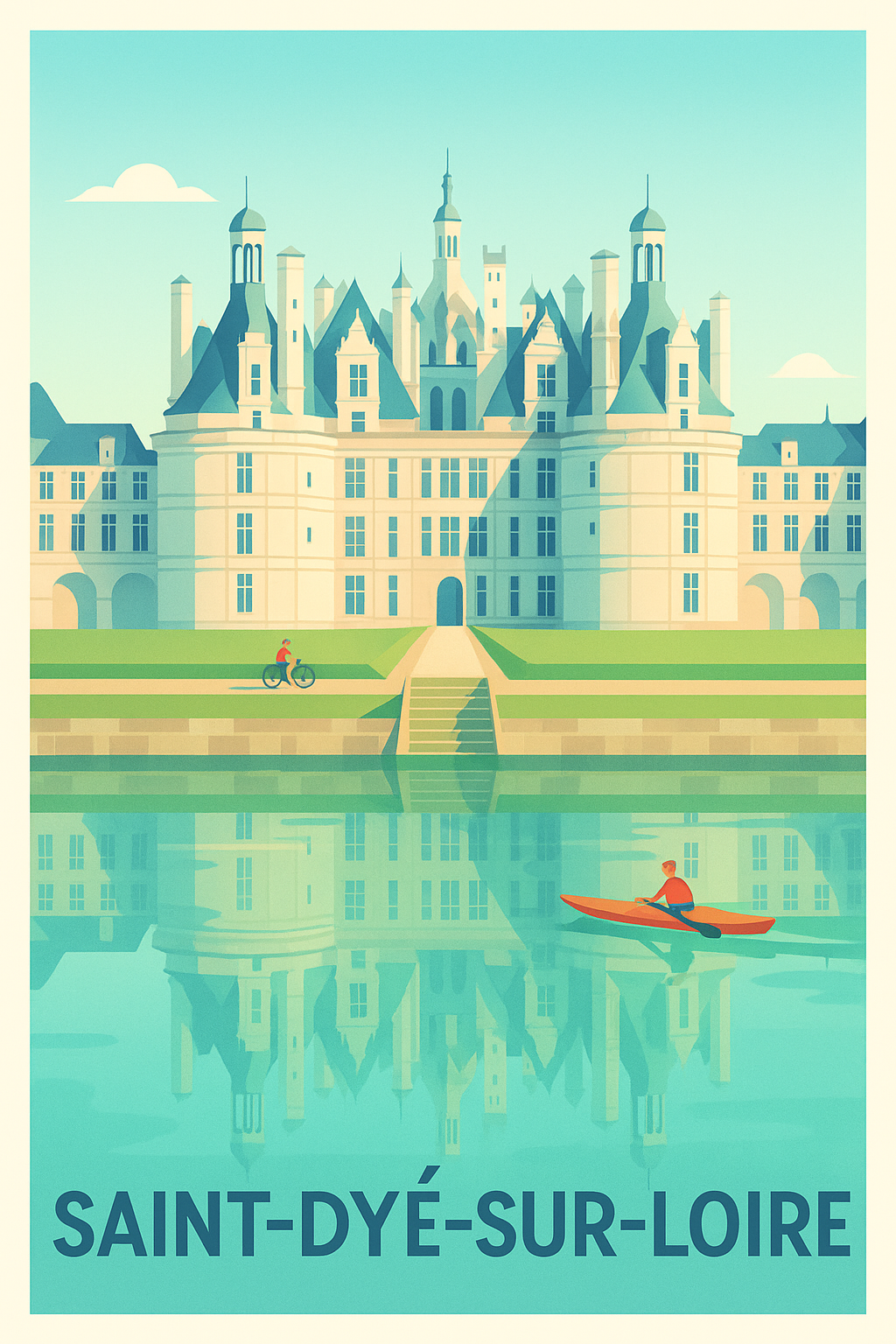 Affiche Saint-Dyé-sur-Loire — Élégance et Reflets Médiévaux · poster d'art de Saint-Dyé-sur-Loire