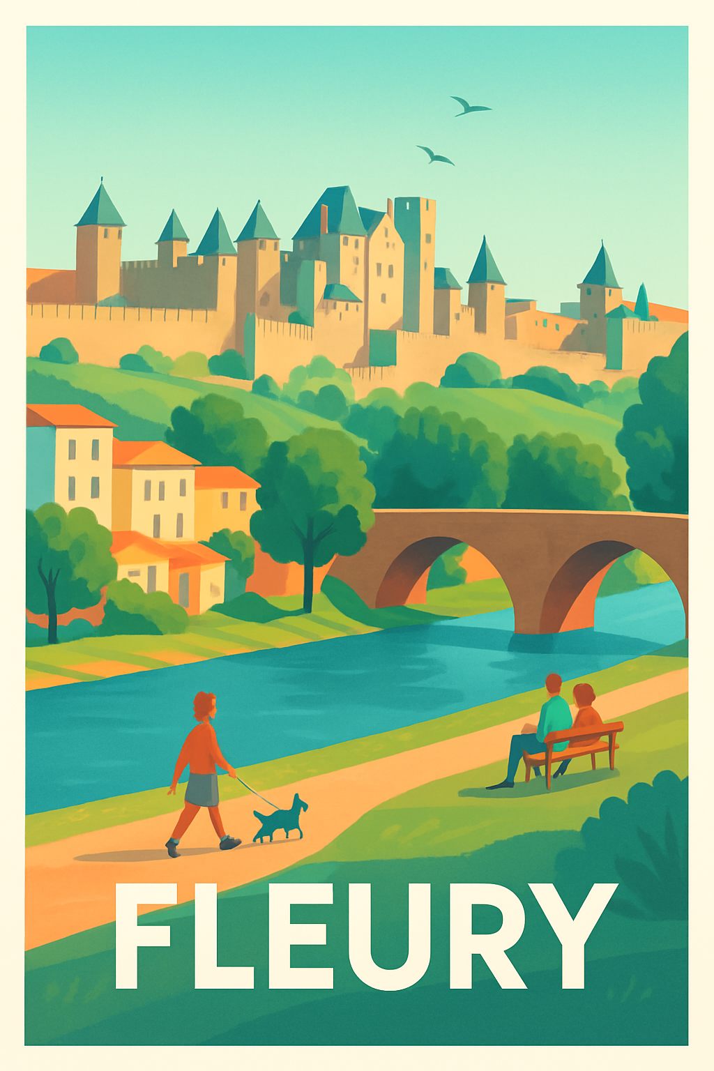 Affiche de Fleury - Charme intemporel au bord de l'eau