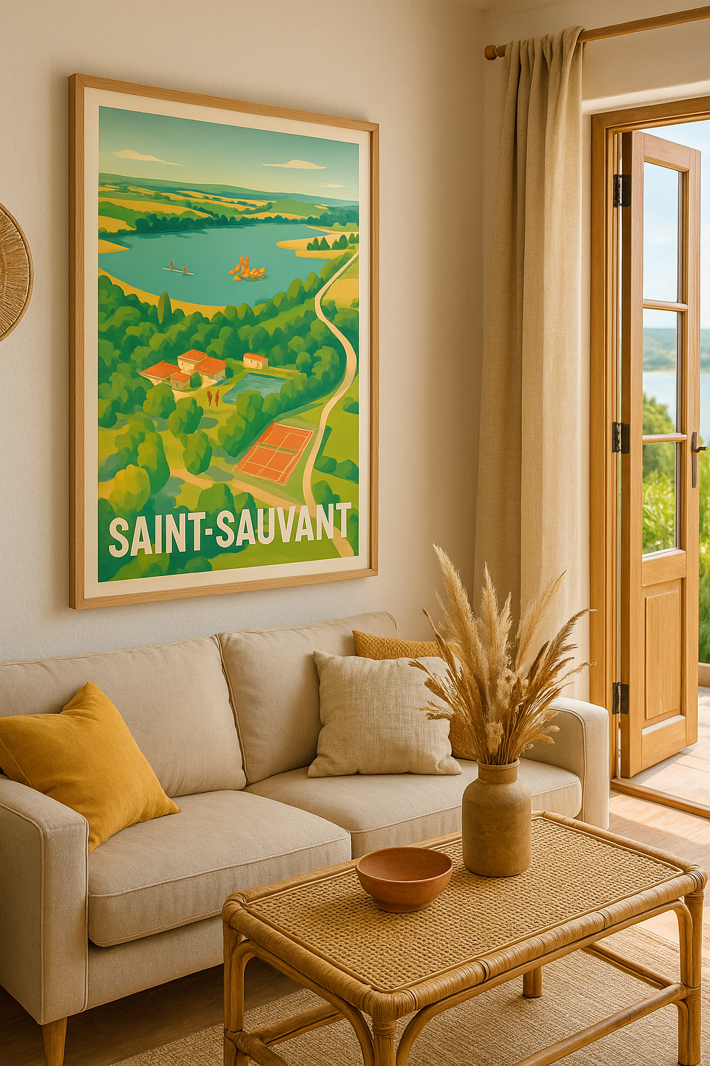 Affiche Saint-Sauvant — Escapade Nature et Sérénité · poster d'art de Saint-Sauvant