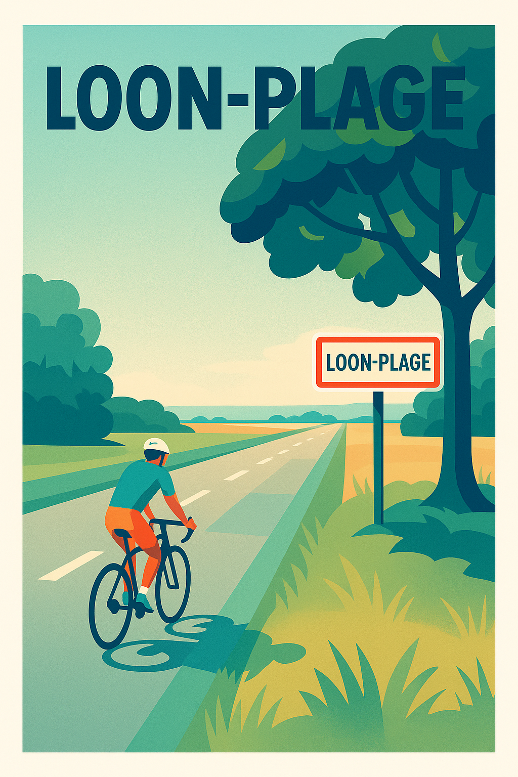 Affiche de Loon-Plage - Échappée cycliste en bord de mer