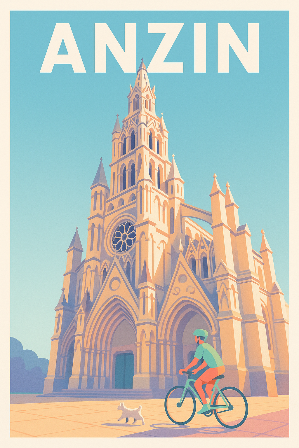 Affiche de Anzin - L'élégance gothique à vélo