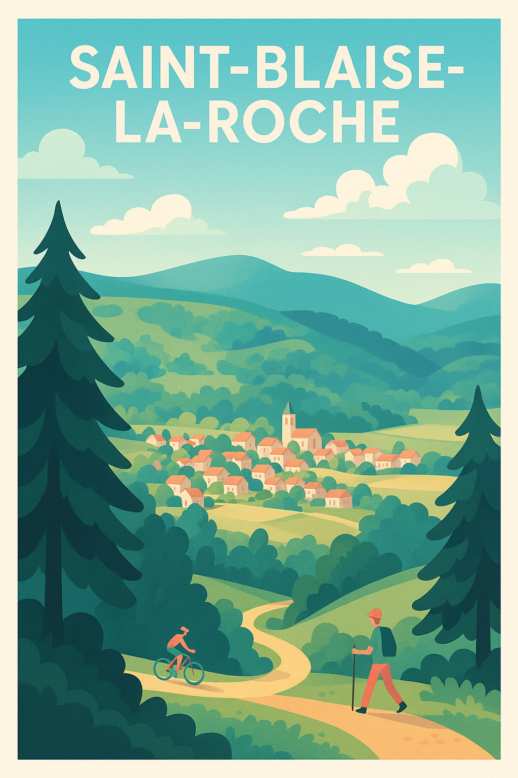 Affiche Saint-Blaise-la-Roche — Plongez au cœur de la nature alsacienne · poster d'art de Saint-Blaise-la-Roche