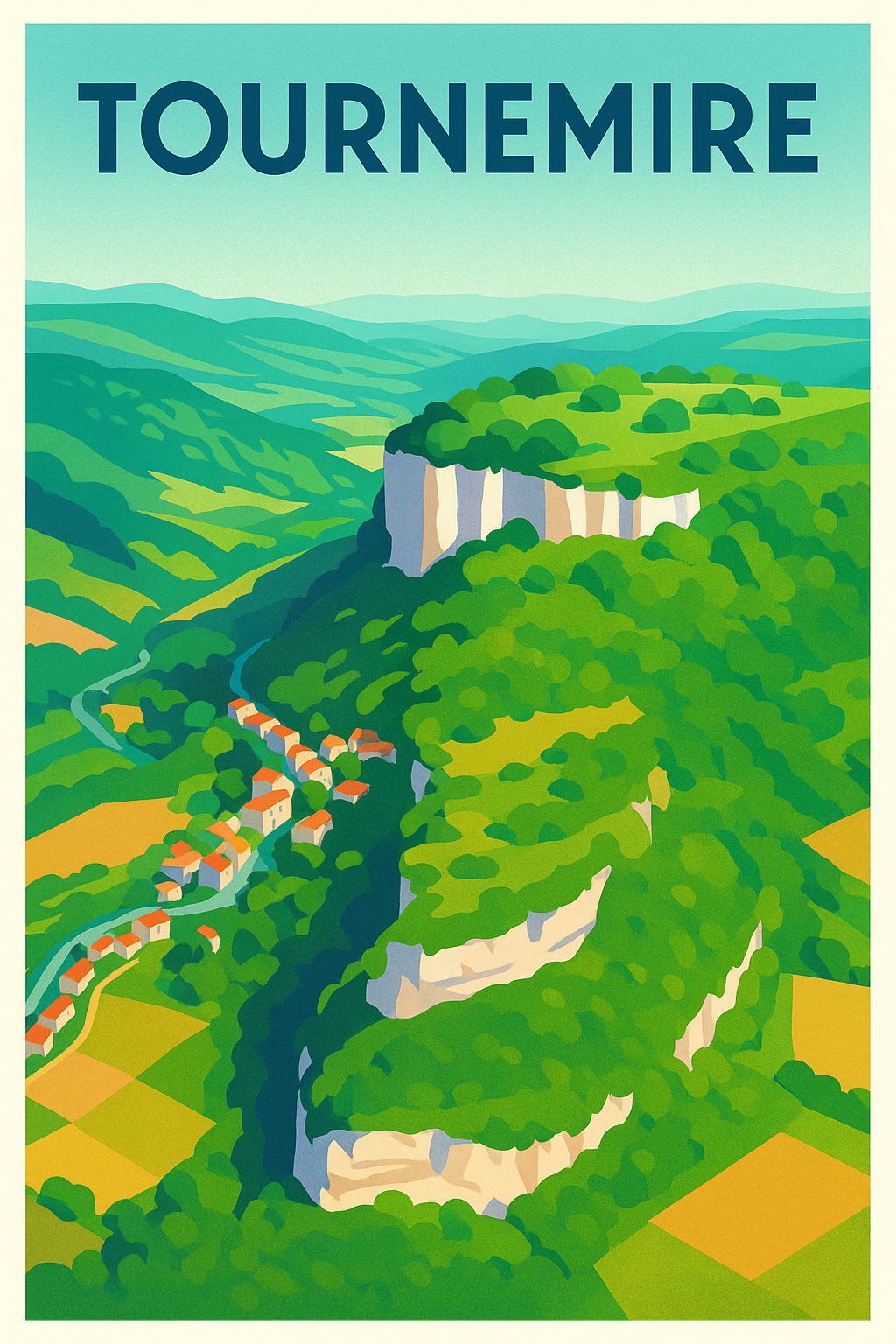 Affiche Tournemire — Évasion nature et patrimoine · poster d'art de Tournemire