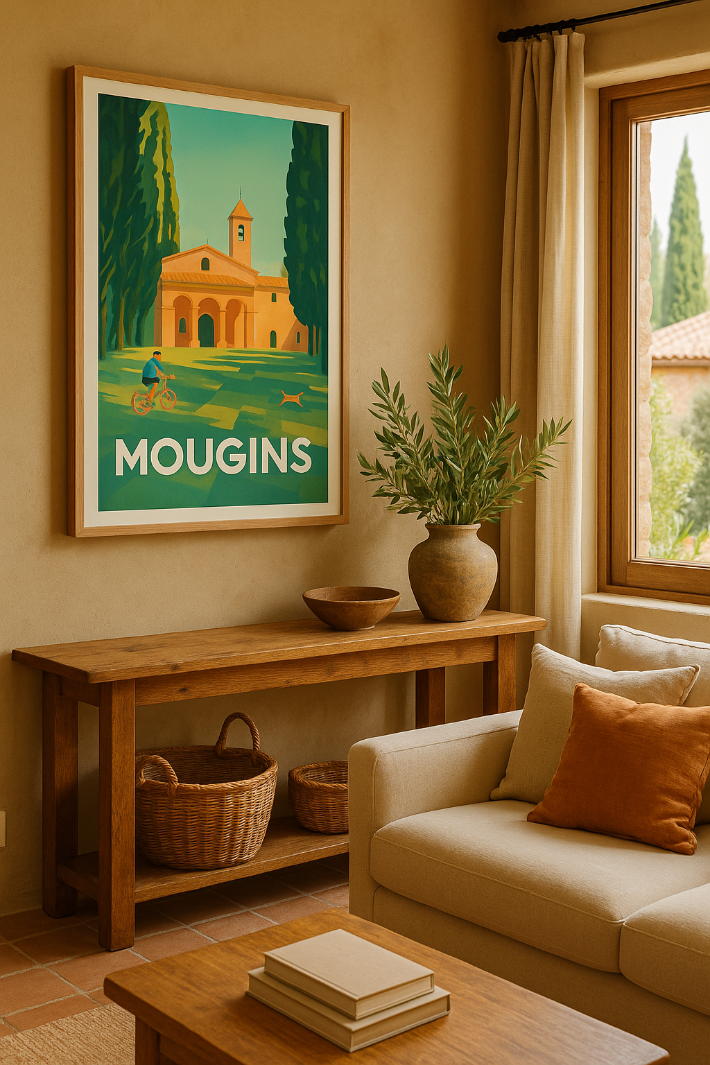 Mise en situation Affiche Mougins - Douceur de vivre provençale