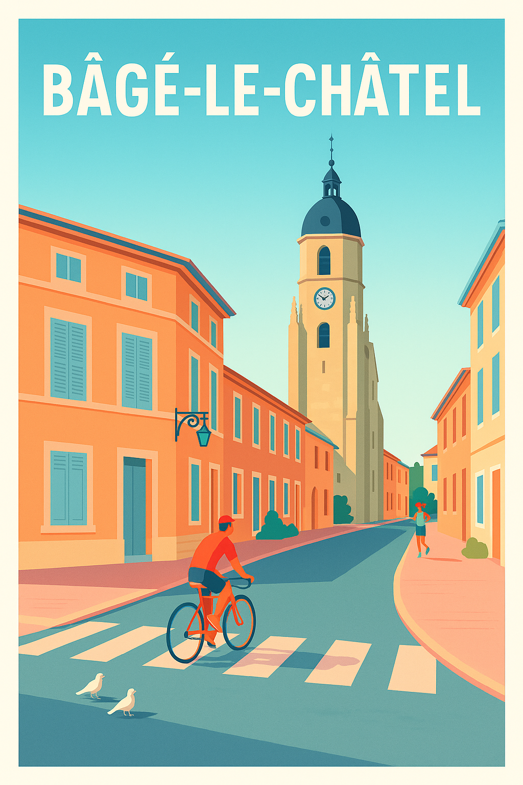 Affiche de Bâgé-le-Châtel - L'élégance paisible de la ville historique