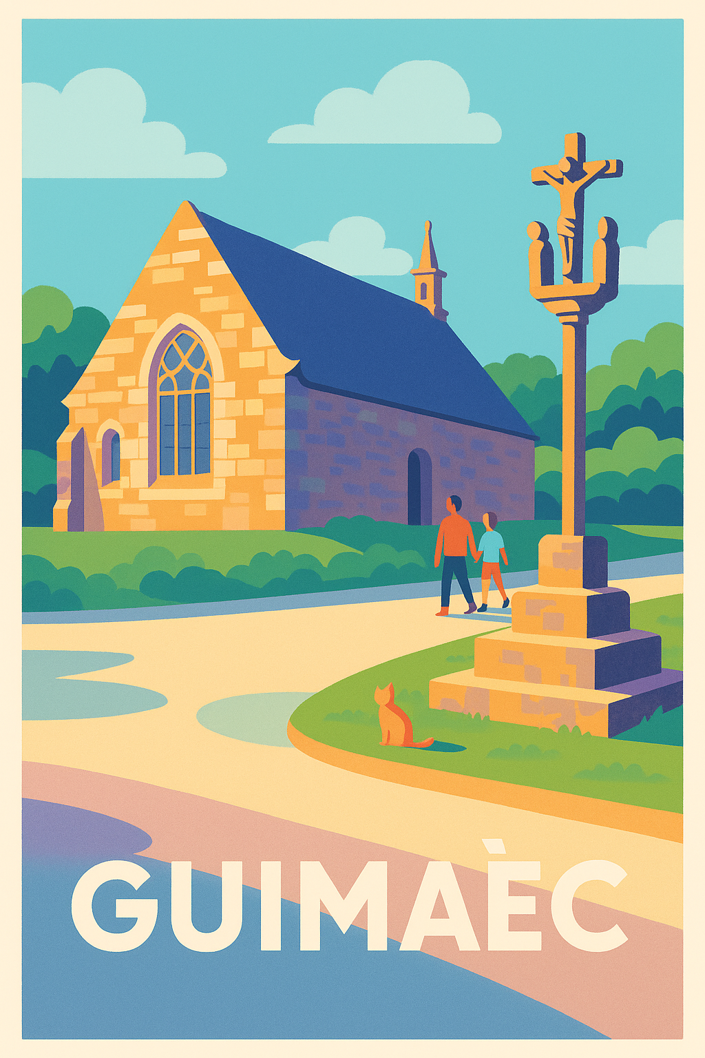 Affiche Guimaëc — Charme paisible en bord de mer · poster d'art de Guimaëc