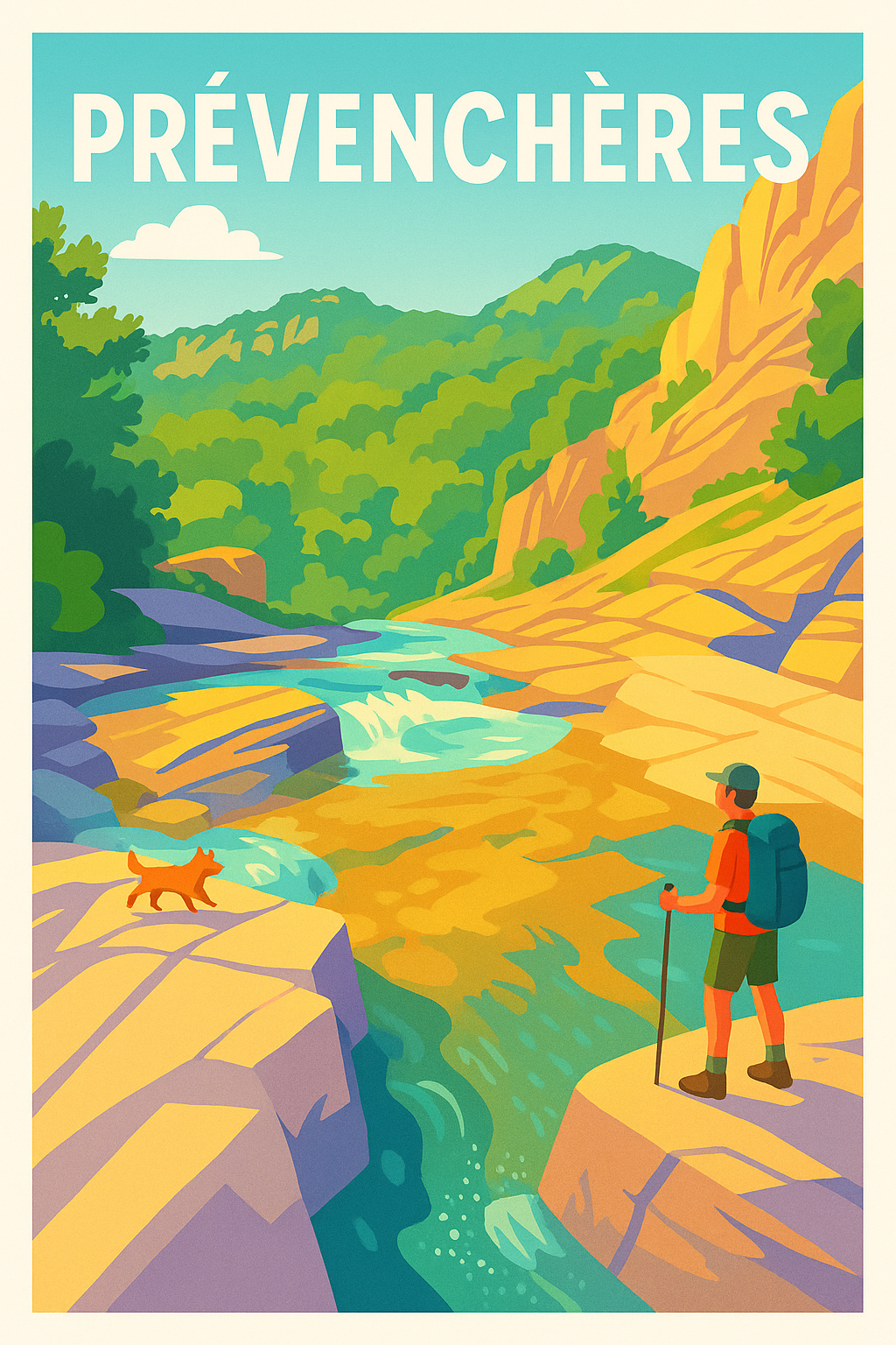 Affiche de Prévenchères - Invitation à l'évasion en pleine nature