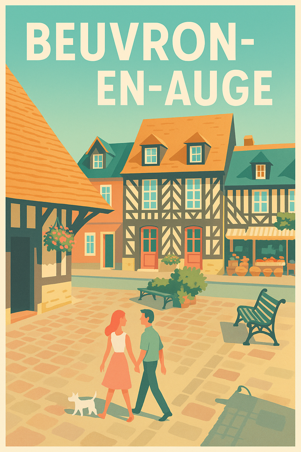 Affiche Beuvron-en-Auge — Charme et Sérénité Normande · poster d'art de Beuvron-en-Auge