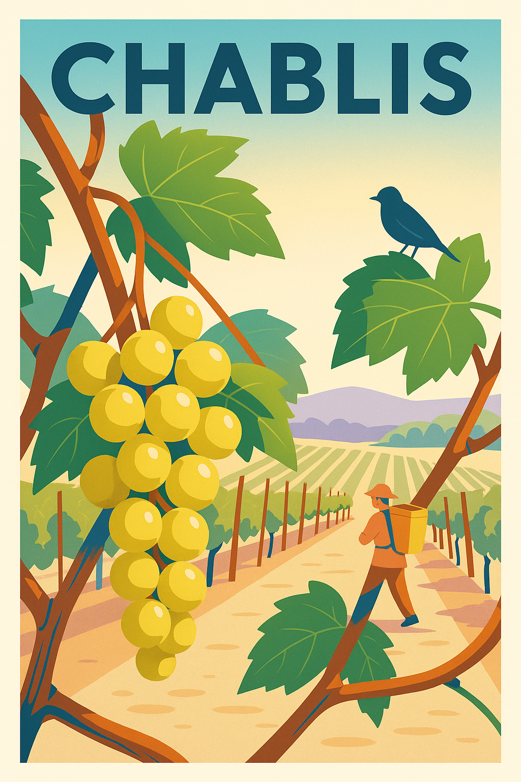 Affiche de Chablis - L'art de la vigne en Bourgogne