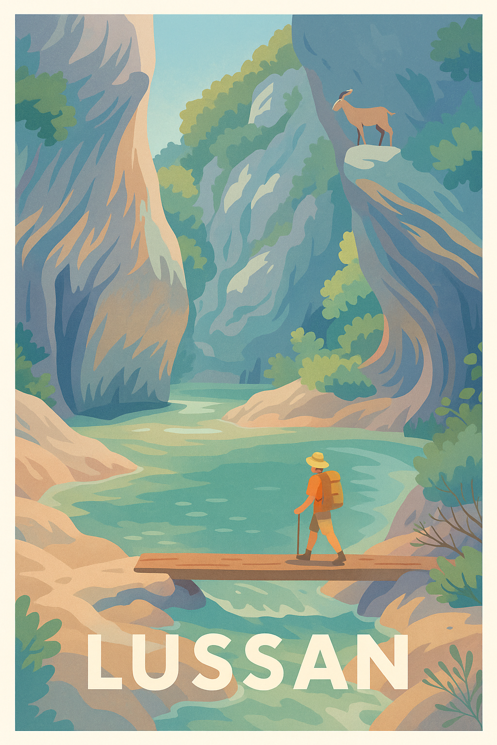 Affiche de Lussan - Invitation à l'Aventure Nature