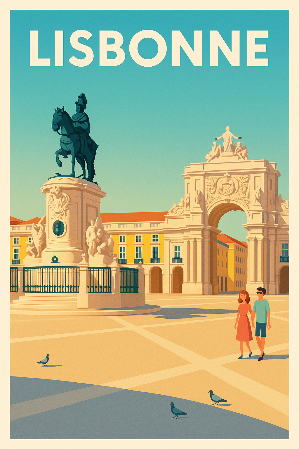 Affiche de Lisbonne - Voyage au cœur de la Praça do Comércio