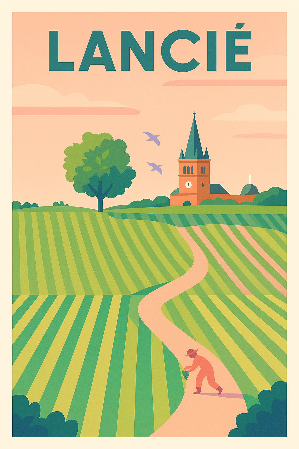 Affiche de Lancié - Harmonie viticole en douceur