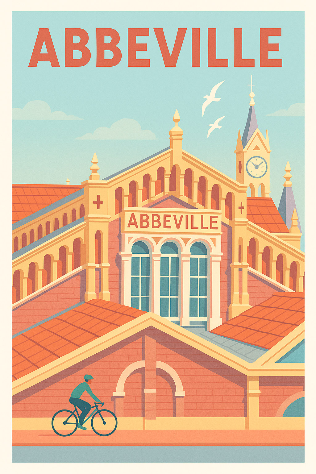 Affiche Abbeville — Splendeur architecturale et douceur de vivre · poster d'art de Abbeville