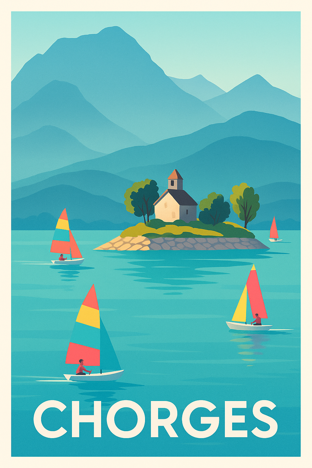 Affiche Chorges — Évasion nautique au cœur des montagnes · poster d'art de Chorges