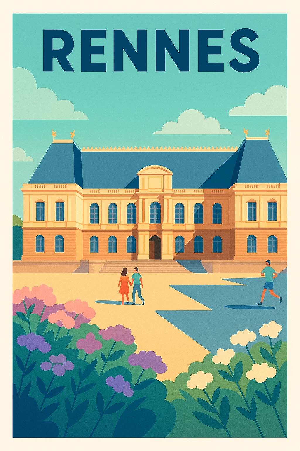 Affiche de Rennes - Élégance et Sérénité au Cœur de la Ville