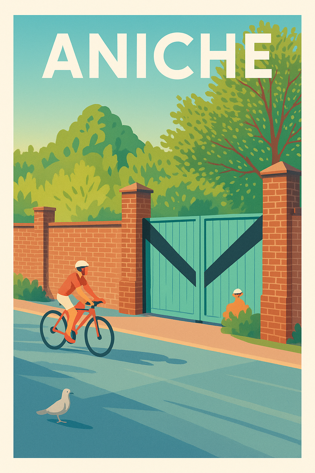 Affiche de Aniche - Douce balade en vélo sous le soleil