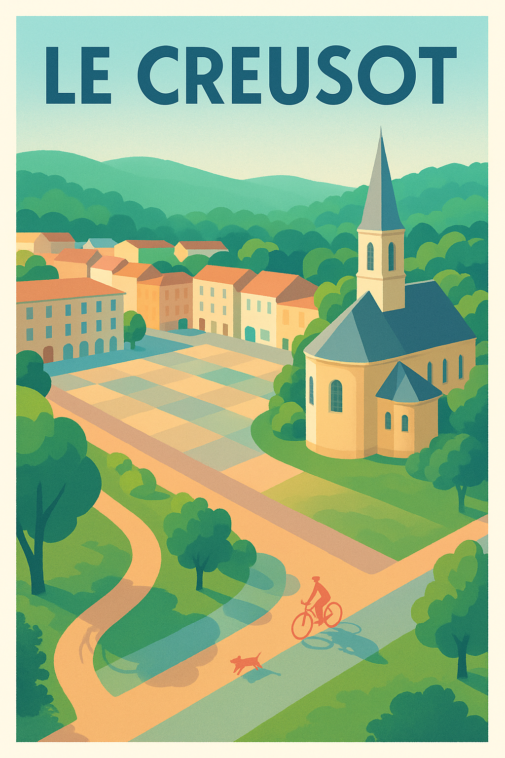 Affiche de Le Creusot - Harmonie et nature au cœur de la ville