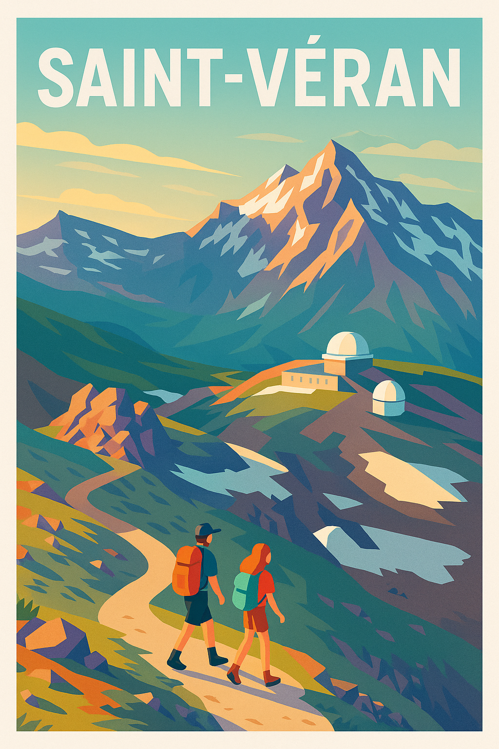 Affiche Saint-Véran — Randonnée et paysages grandioses en altitude · poster d'art de Saint-Véran