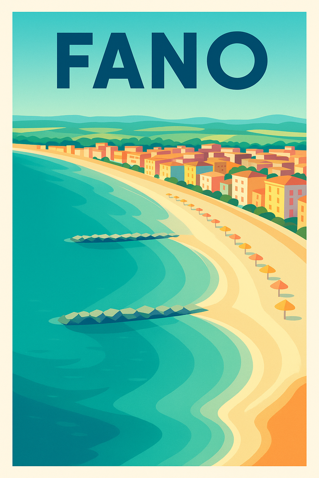 Affiche de Fano - Évasion Balnéaire Italienne