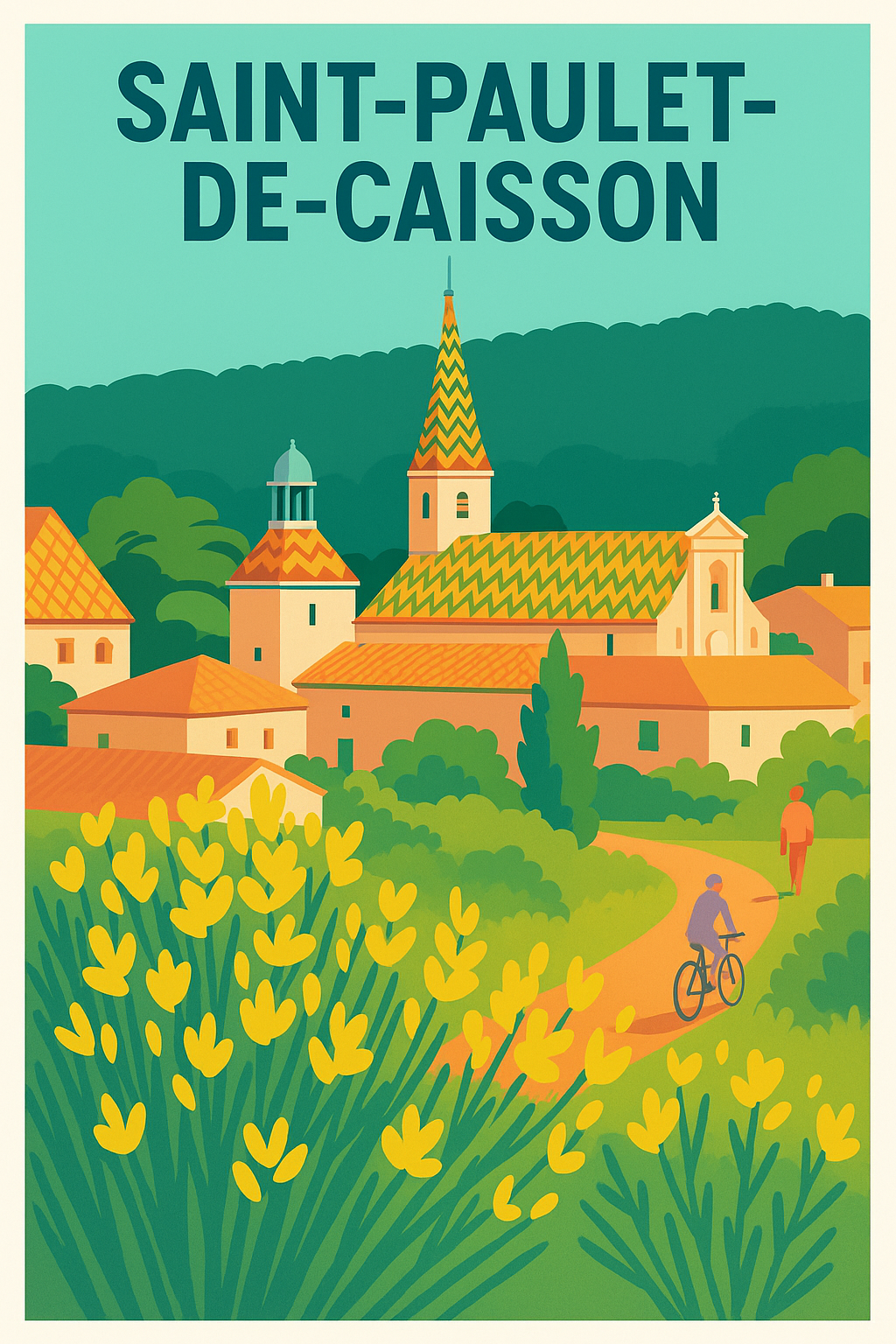 Affiche de Saint-Paulet-de-Caisson - Charme Bucolique et Couleurs Vives