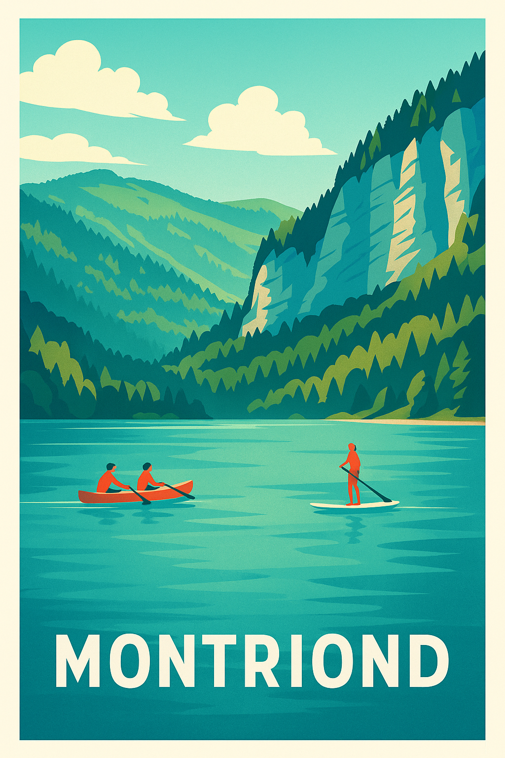Affiche Montriond — Évasion et nature au fil de l'eau · poster d'art de Montriond