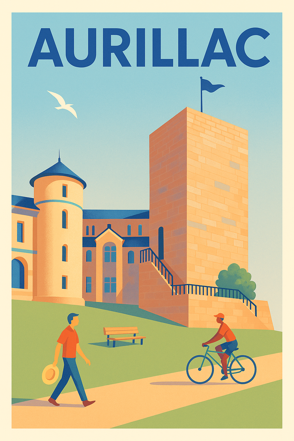 Affiche Aurillac — Charme et sérénité au cœur du Cantal · poster d'art de Aurillac